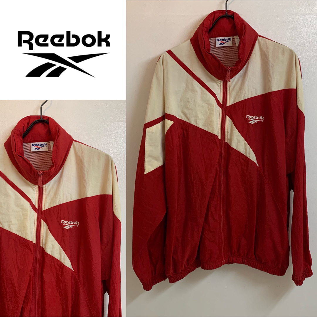 Reebok VINTAGE 80s〜90s ベクターロゴナイロンジャケット M