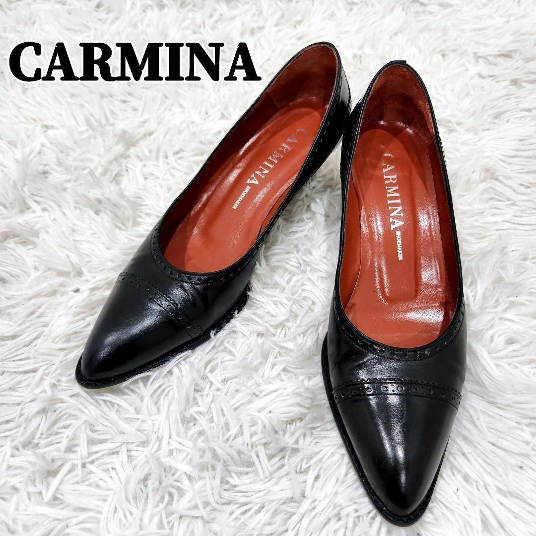 美品 カルミナ CARMINA ウイングチップ レザー ポインテッドトゥ 希少-