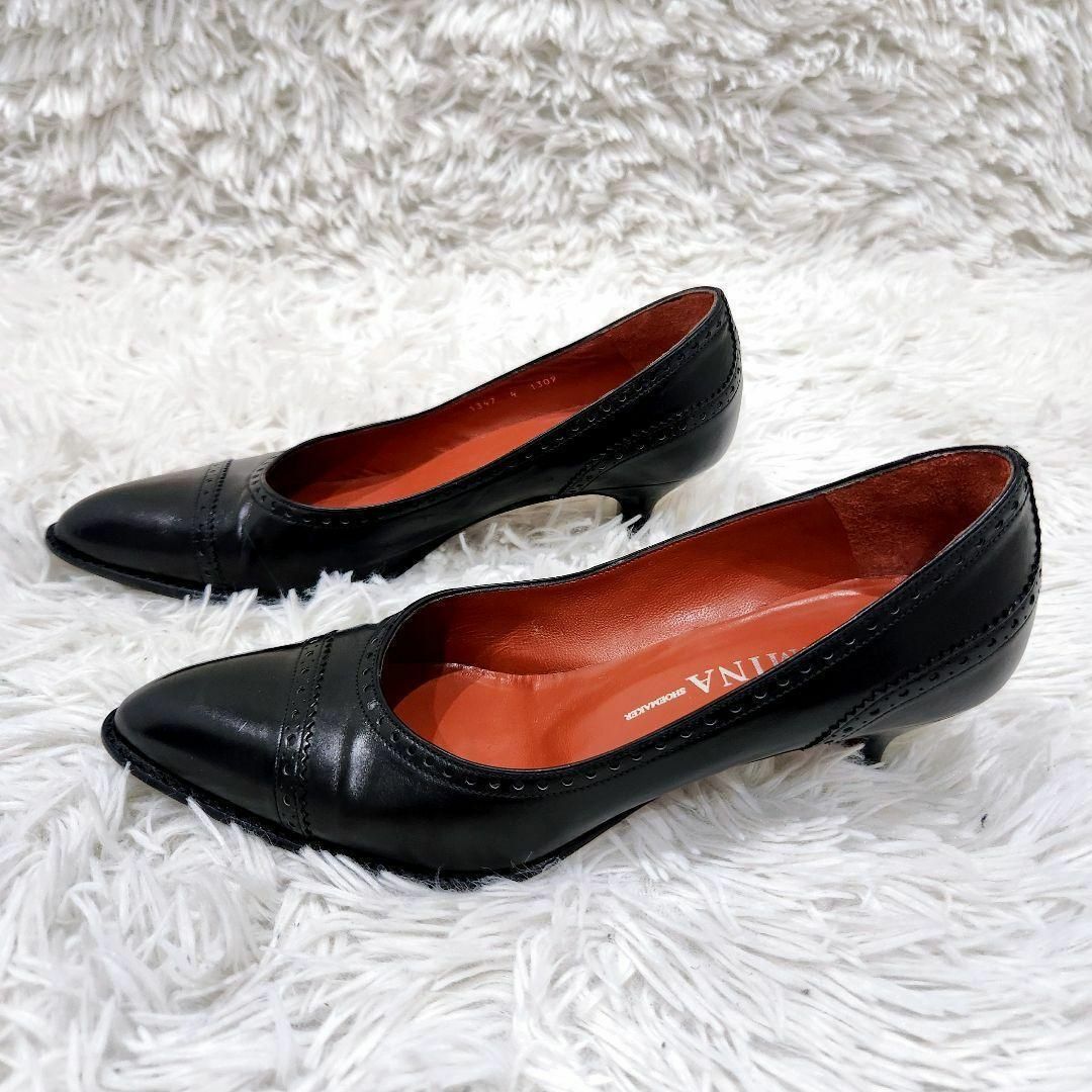 美品 カルミナ CARMINA ウイングチップ レザー ポインテッドトゥ 希少-
