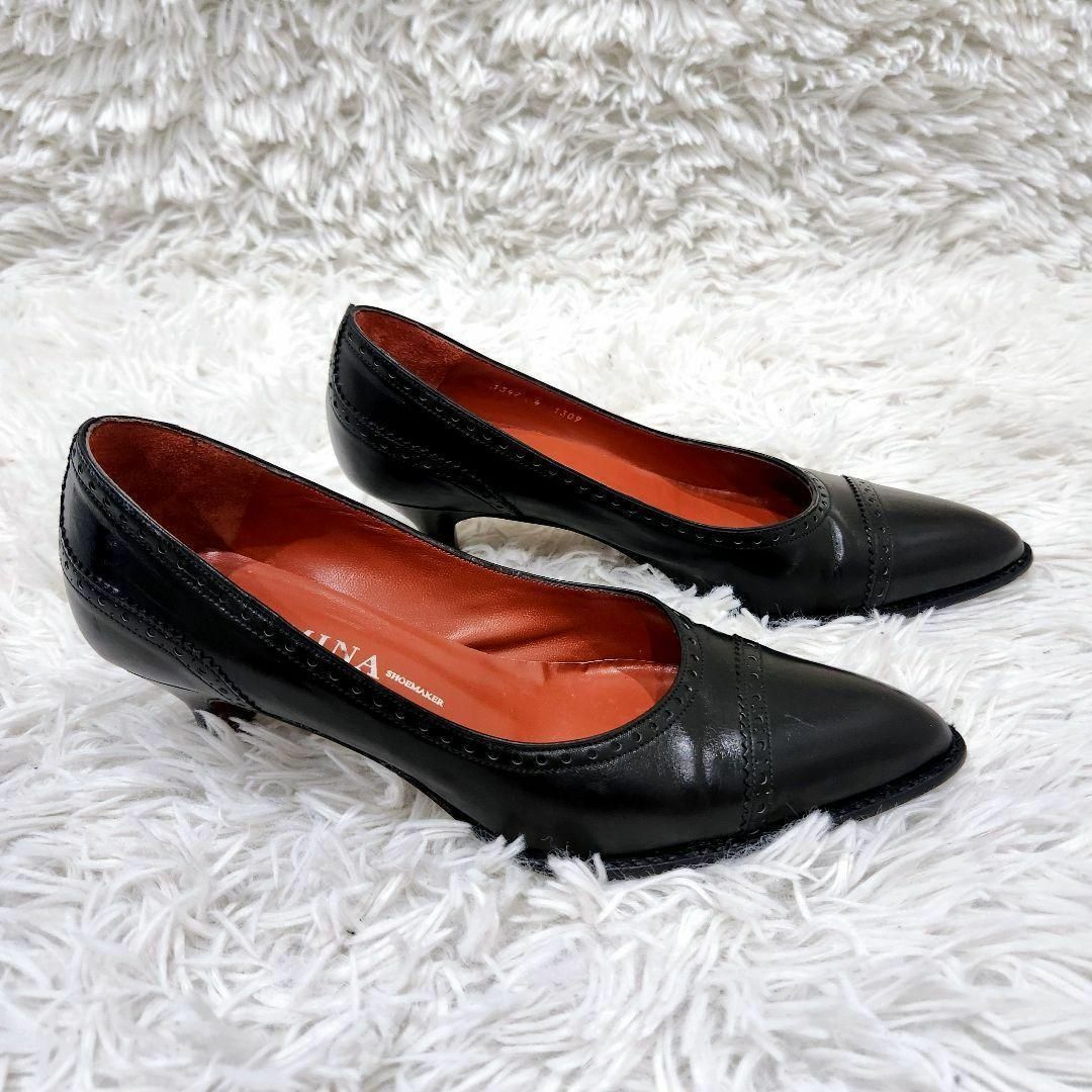 美品 カルミナ CARMINA ウイングチップ レザー ポインテッドトゥ 希少-