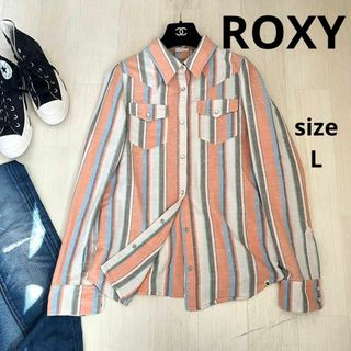 ロキシー(Roxy)のロキシー　ROXY シャツ　長袖シャツ　ボーダー　ボーダーシャツ(シャツ/ブラウス(長袖/七分))