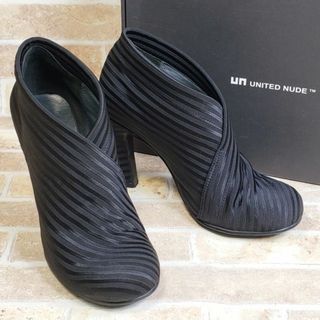 UNITED NUDE - ユナイテッドヌード ☆ ホールドハイ ブーティ 37 ボーダー ブラック ブーツ