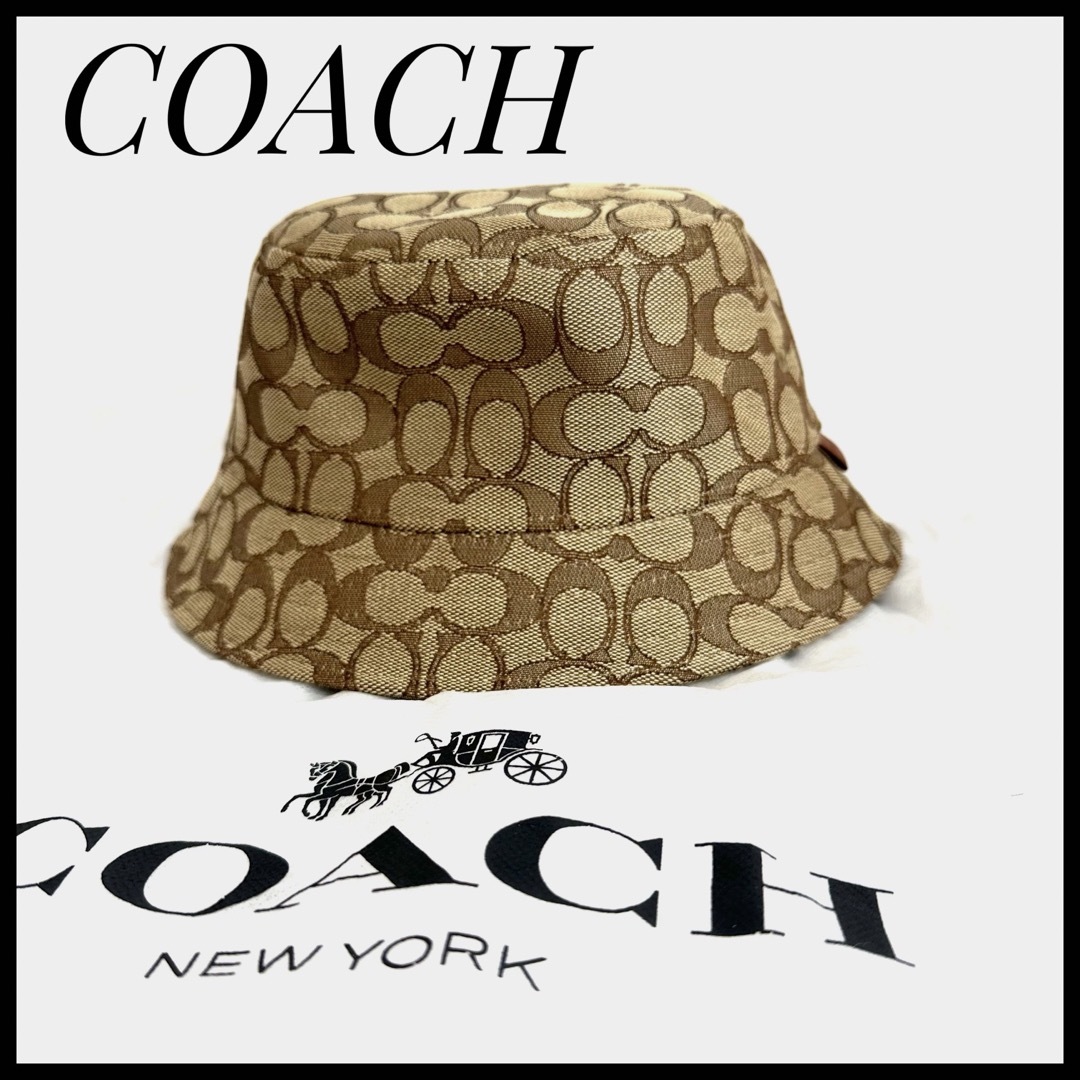 COACH(コーチ)の【美品】ハット　帽子　コーチ　COACH  シグネチャー　女性　秋　冬 レディースの帽子(ハット)の商品写真