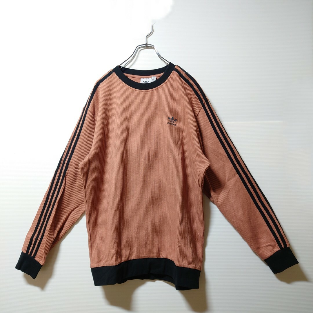 大きいサイズ★adidas★ワッフルスウェット★トレーナー★長袖Tシャツ★2XL