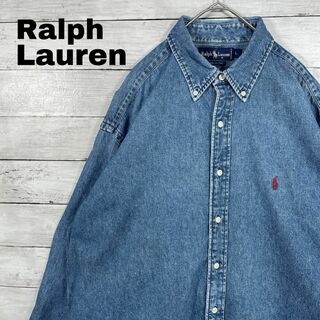 ラルフローレン(Ralph Lauren)の98V US古着 ラルフローレン デニムBD長袖シャツ ポニー刺繍メンズ古着(シャツ)