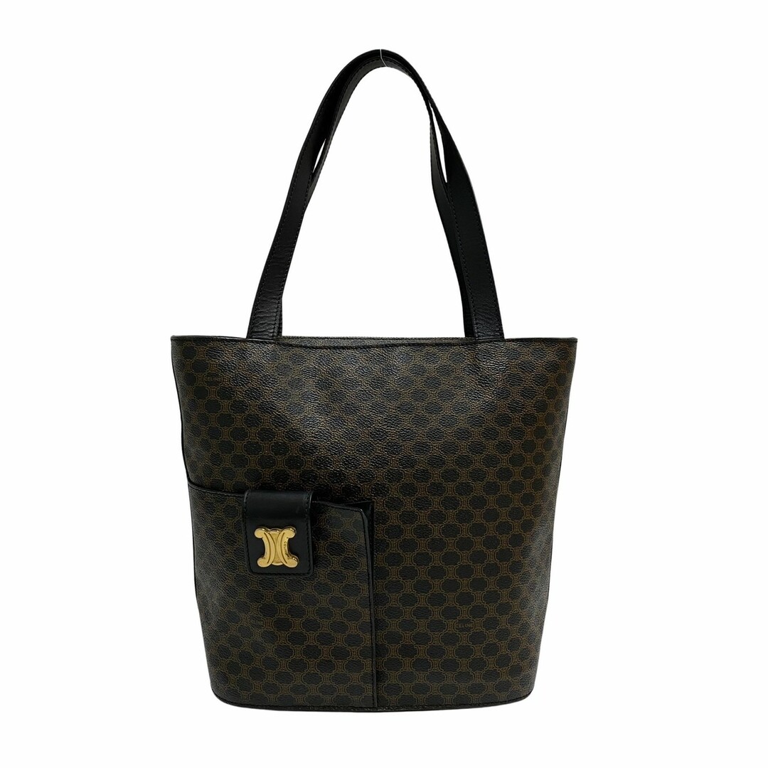 極美品 CELINE セリーヌ トートバッグ マカダム トリオンフレザー 金具-