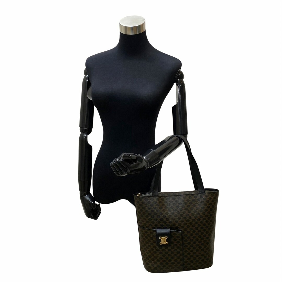極美品 CELINE セリーヌ トートバッグ マカダム トリオンフレザー 金具-