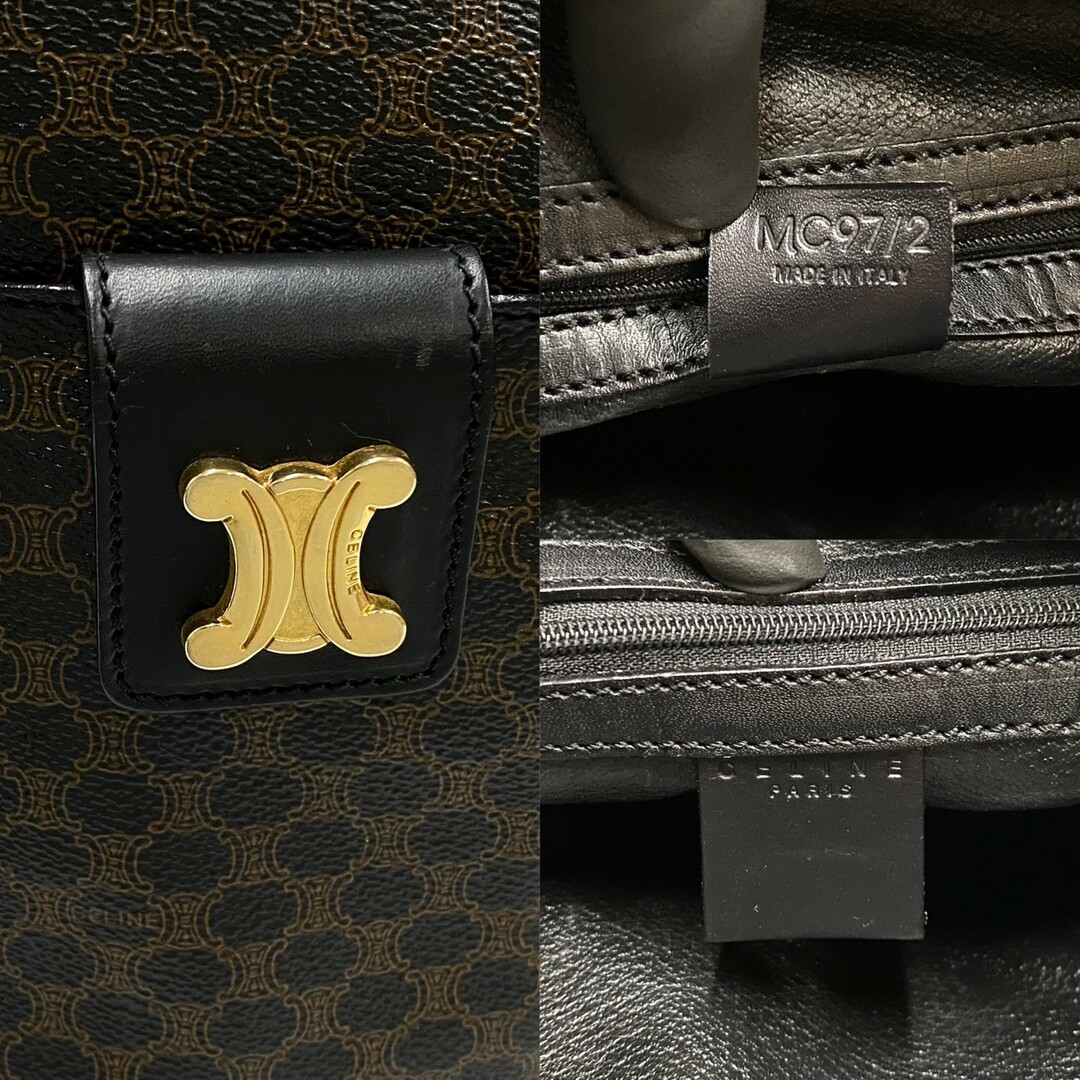 極美品 CELINE セリーヌ トートバッグ マカダム トリオンフレザー 金具-