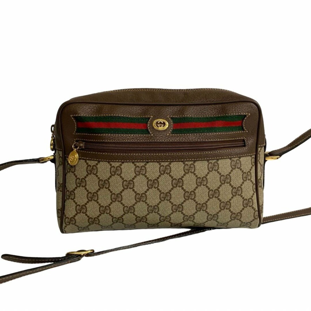 極 美品 オールドグッチ シェリーライン GGロゴ レザー ショルダー