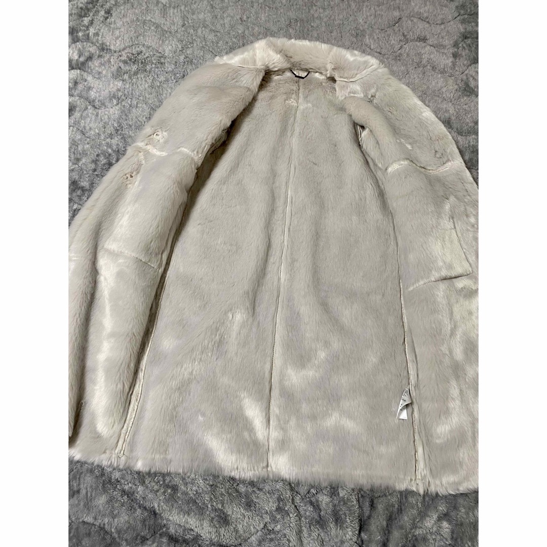 リリーブラウン ロングムートンコート 冬服 S 小さいサイズ ピンクベージュ