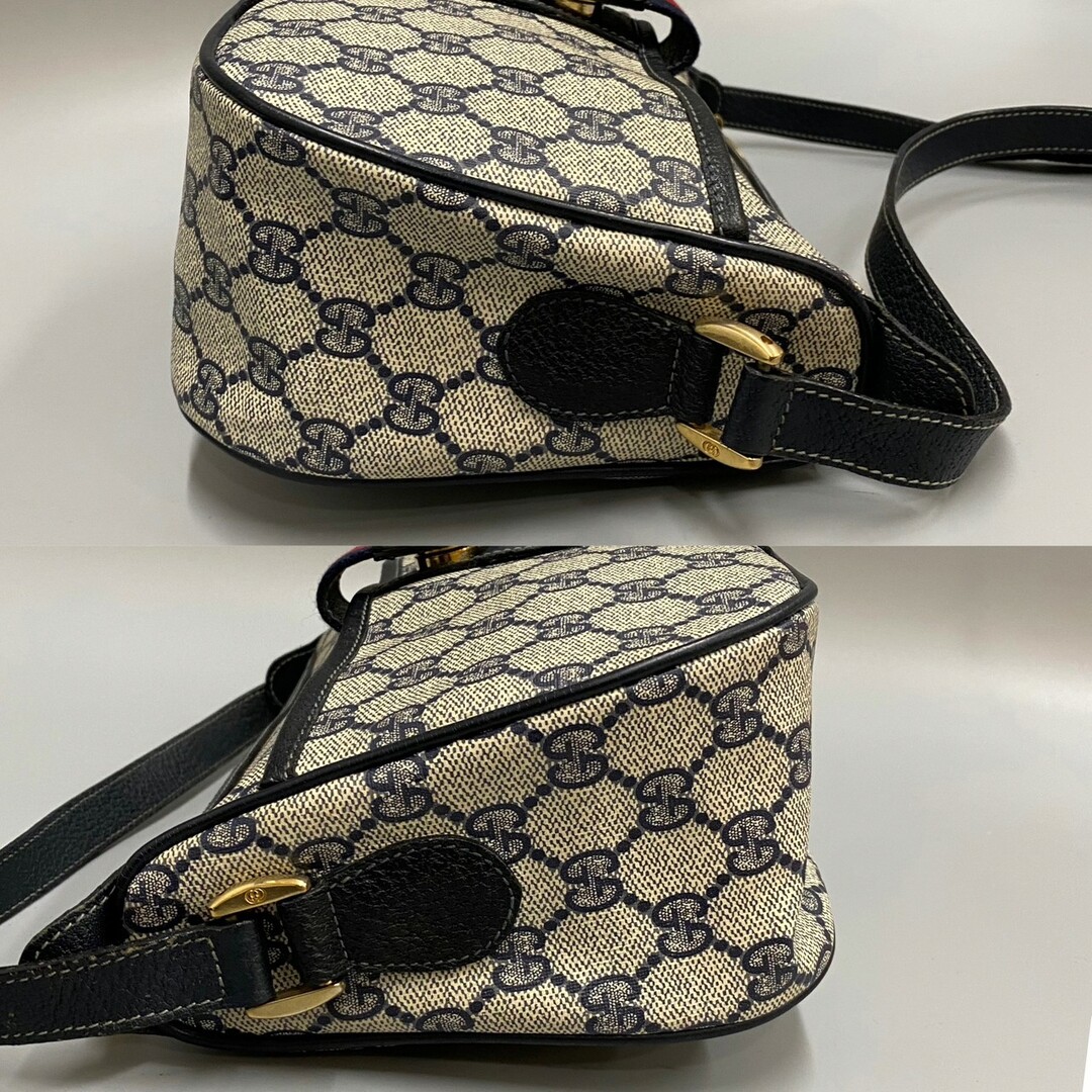 美品 GUCCI グッチ オールドグッチ シェリーライン GG ロゴ 金具