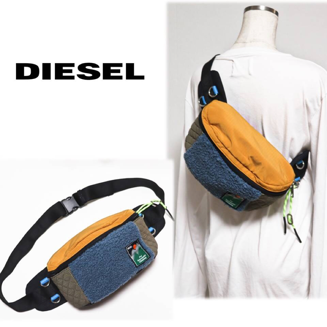 DIESEL - 《ディーゼル》新品 軽量 異素材切り替え ボアボディバッグ