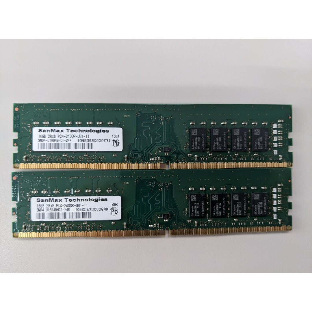 PCパーツデスクトップPC用DDR4メモリー 16GB 2枚 PC4-2400R