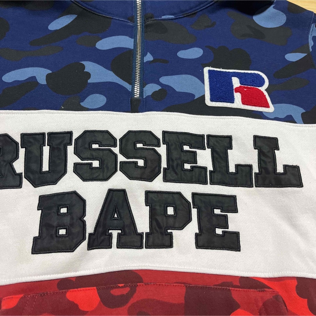 APE BAPE  KAWS RUSSELL ATHLETIC  パーカー　XL