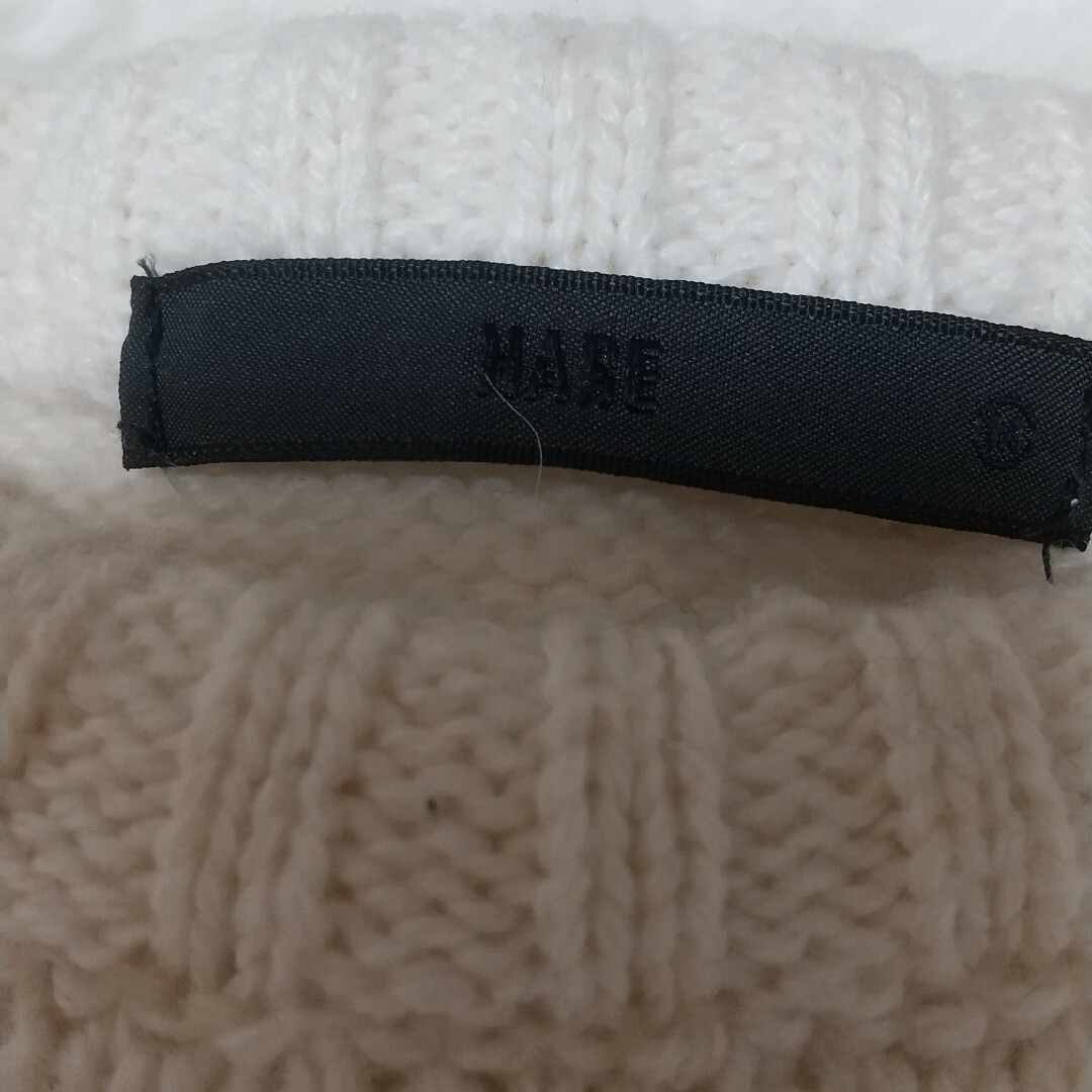 HARE(ハレ)のハレ ＨＡＲＥ ニット セーター ホワイト メンズ 長袖 ウール メンズのトップス(ニット/セーター)の商品写真