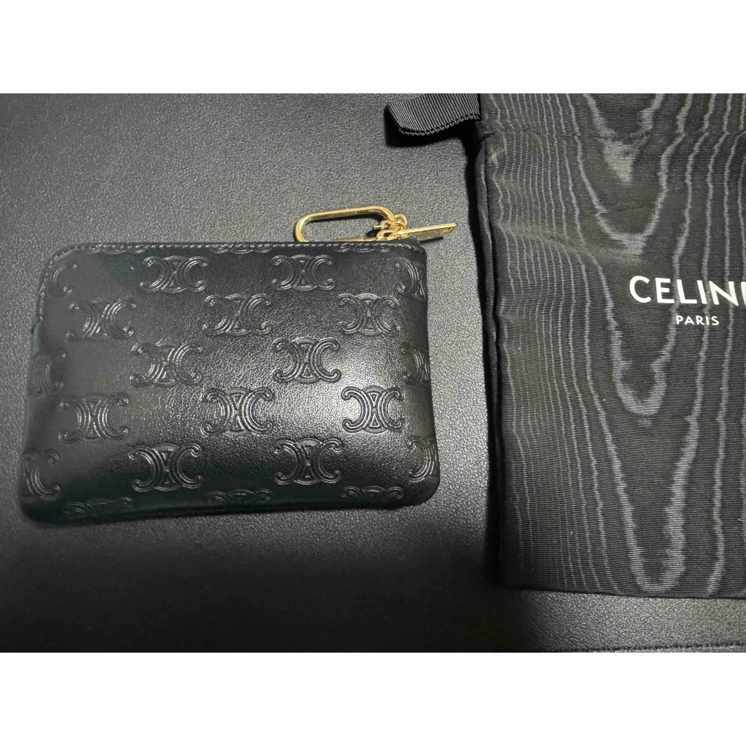 CELINE セリーヌ トリオンフ フック付き コイン & カードポーチ　美品