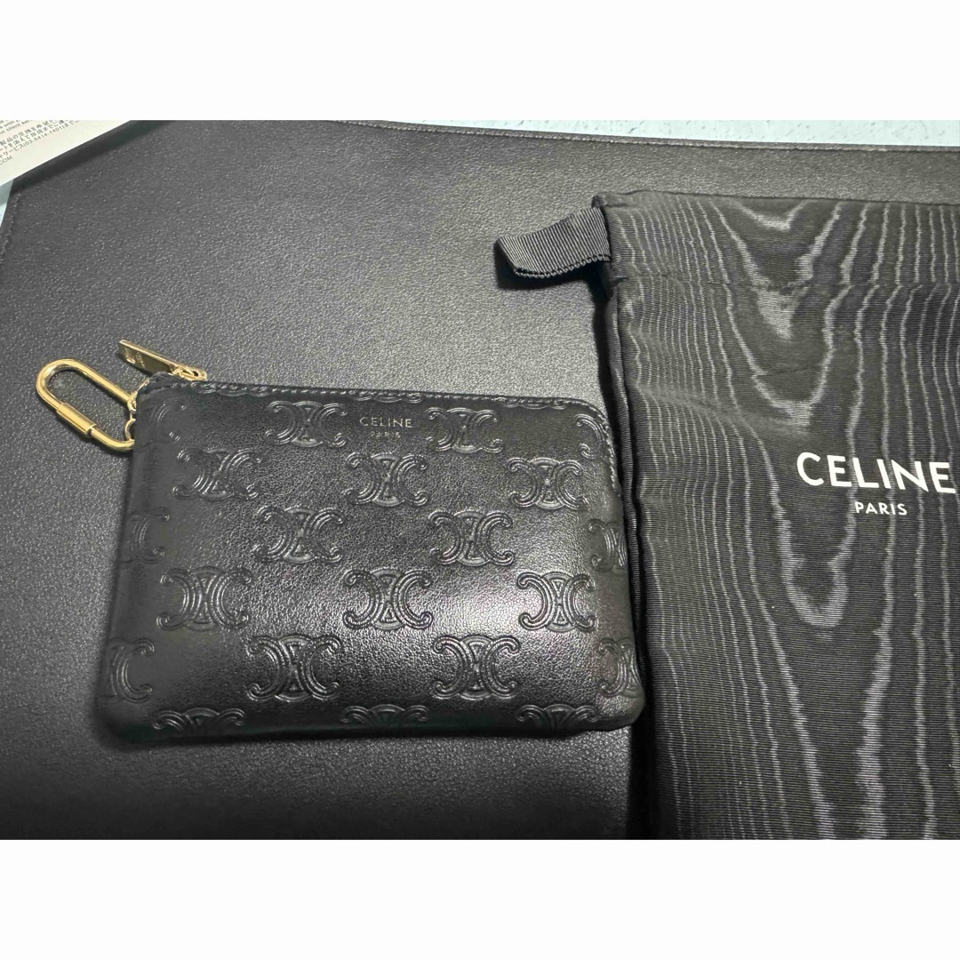 CELINE セリーヌ トリオンフ フック付き コイン & カードポーチ　美品