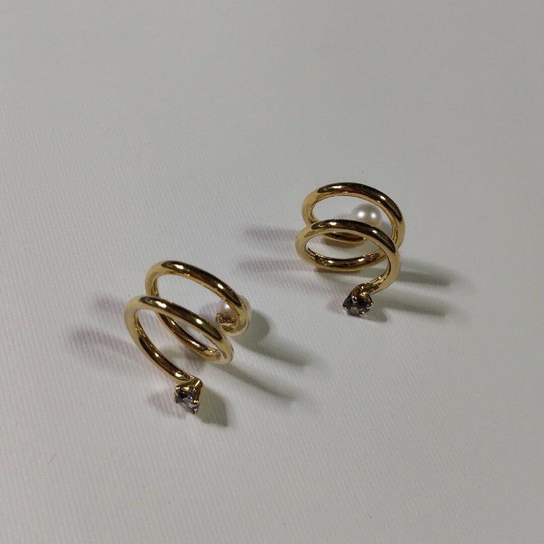 ete - 美品☆エテ ete パール&ビジュー リバーシブル ループイヤリング