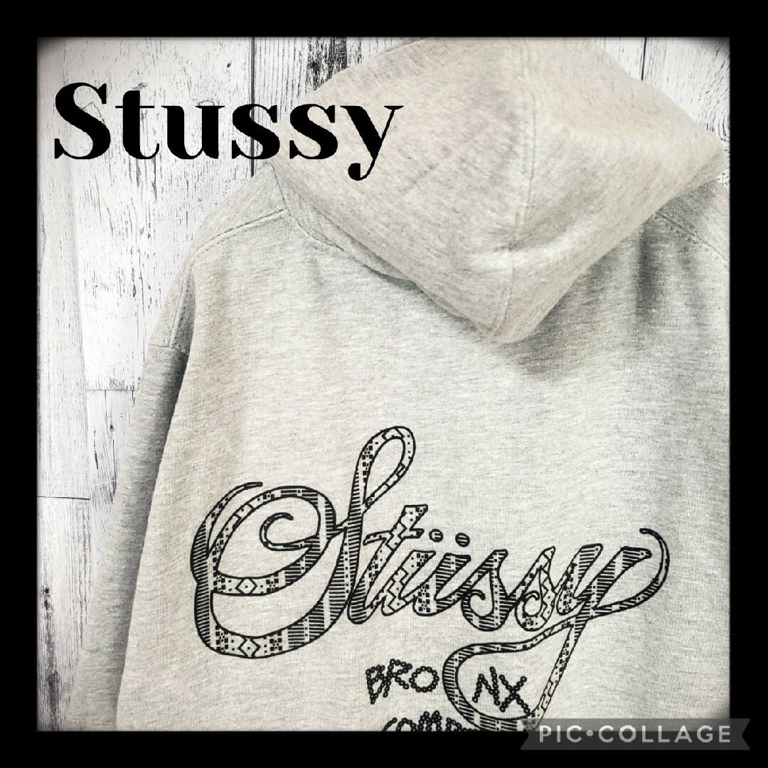 STUSSY(ステューシー)の【超希モデル霜降り】ステューシー ワールドツアー ジップパーカー ビッグロゴ М メンズのトップス(パーカー)の商品写真