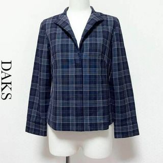 ダックス(DAKS)のDAKS ダックス 英国有名老舗 ハウスチェック シャツブラウス ネイビー(シャツ/ブラウス(長袖/七分))