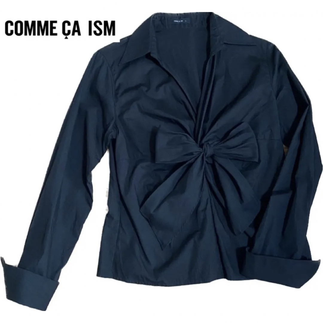 COMME CA ISM(コムサイズム)のCOMME CA ISM シャツ 黒 L レディースのトップス(シャツ/ブラウス(長袖/七分))の商品写真