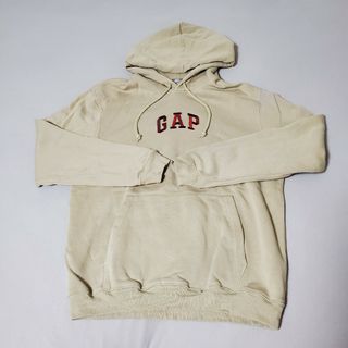 ギャップ(GAP)のヴィンテージ ソフトミニGAPアーチロゴ入りパーカー ベージュ(パーカー)