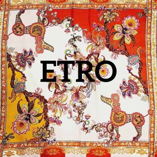 未使用級✨ETRO セットアップ シルク100% 刺繍 ペイズリー柄 紫 総柄-