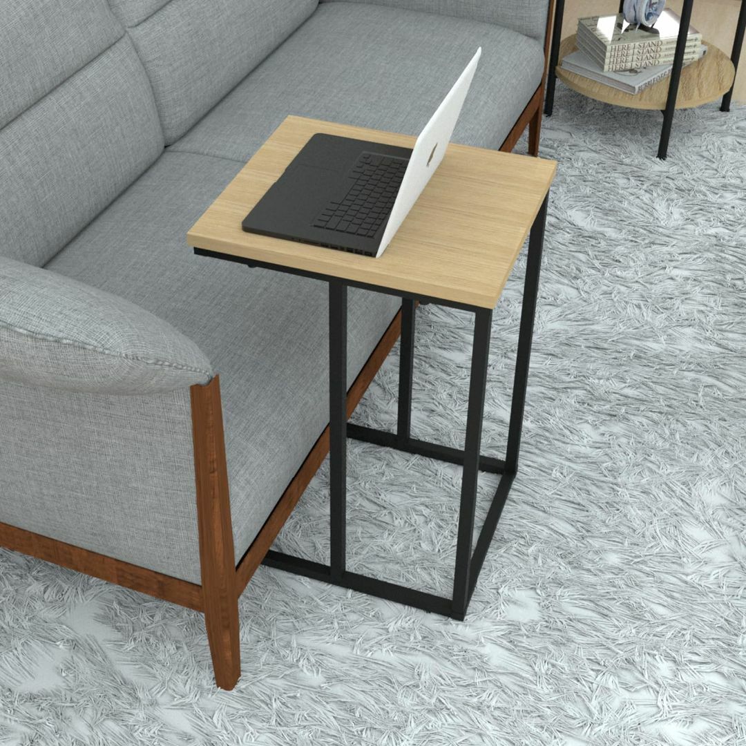【色: オーク】サイドテーブル コ字型 ソファ テーブル ミニ ベッドテーブル