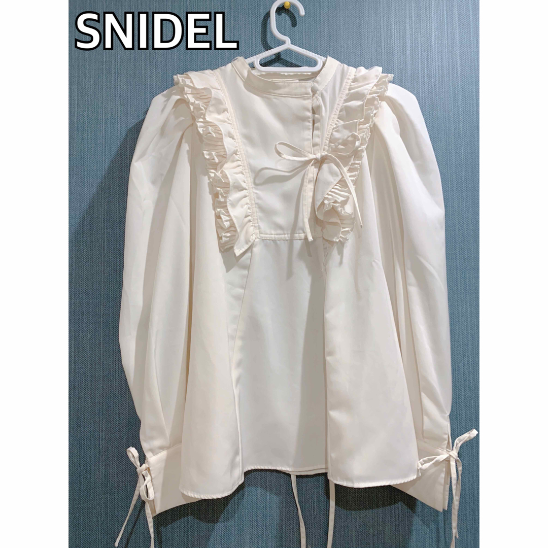 SNIDEL - 【美品】snidel スタンドカラー ダブルリボン フリルブラウス ...