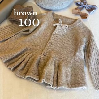 カーディガン リボン フリル 100 女の子 子供服 (カーディガン)