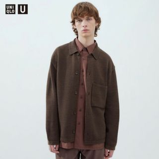 ユニクロ(UNIQLO)のユニクロU　ニットオーバーシャツジャケット(ニット/セーター)