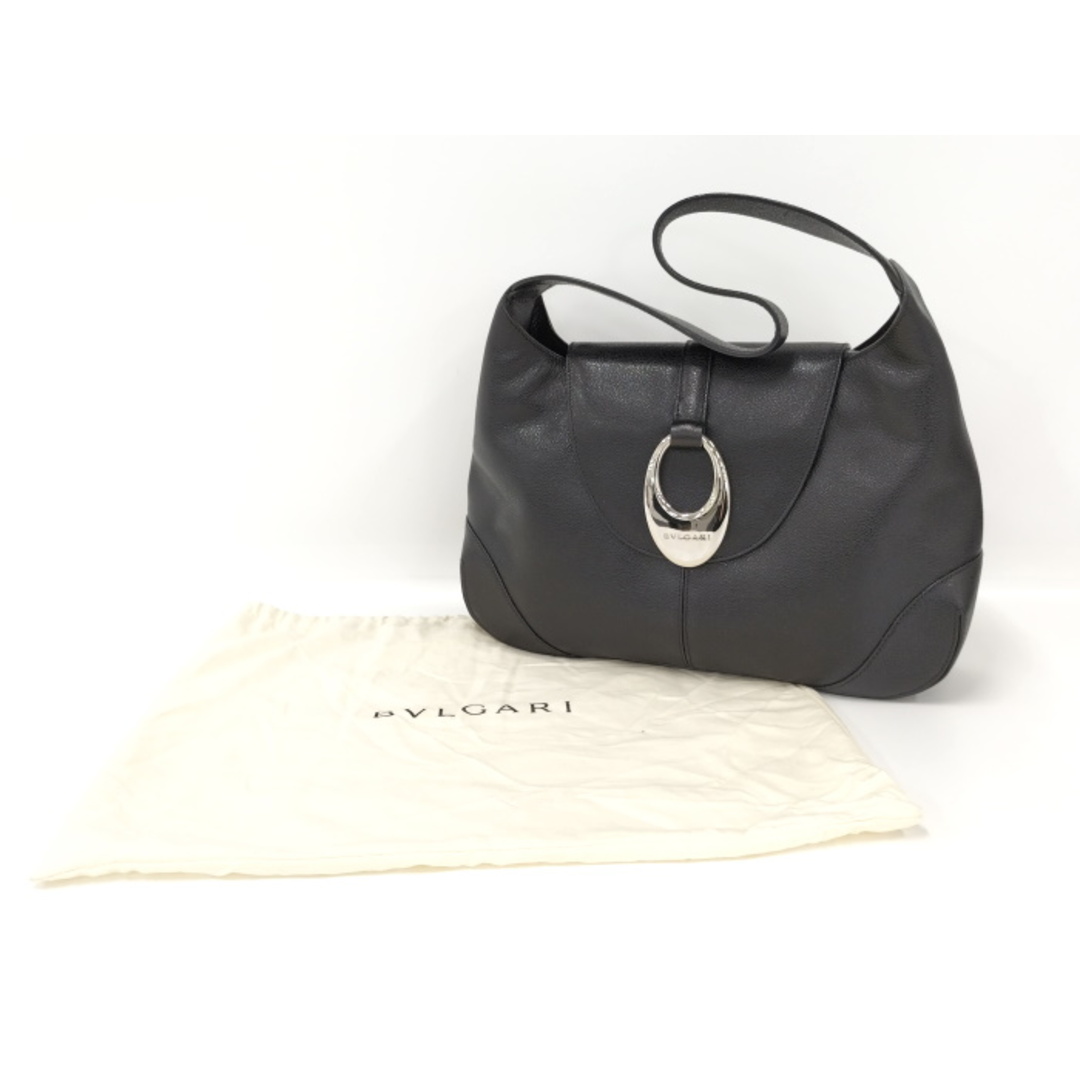 BVLGARI - BVLGARI ワンショルダーバッグ オーバル金具 レザー BVLGARI - BVLGARI ワンショルダーバッグ オーバル金具 レザー