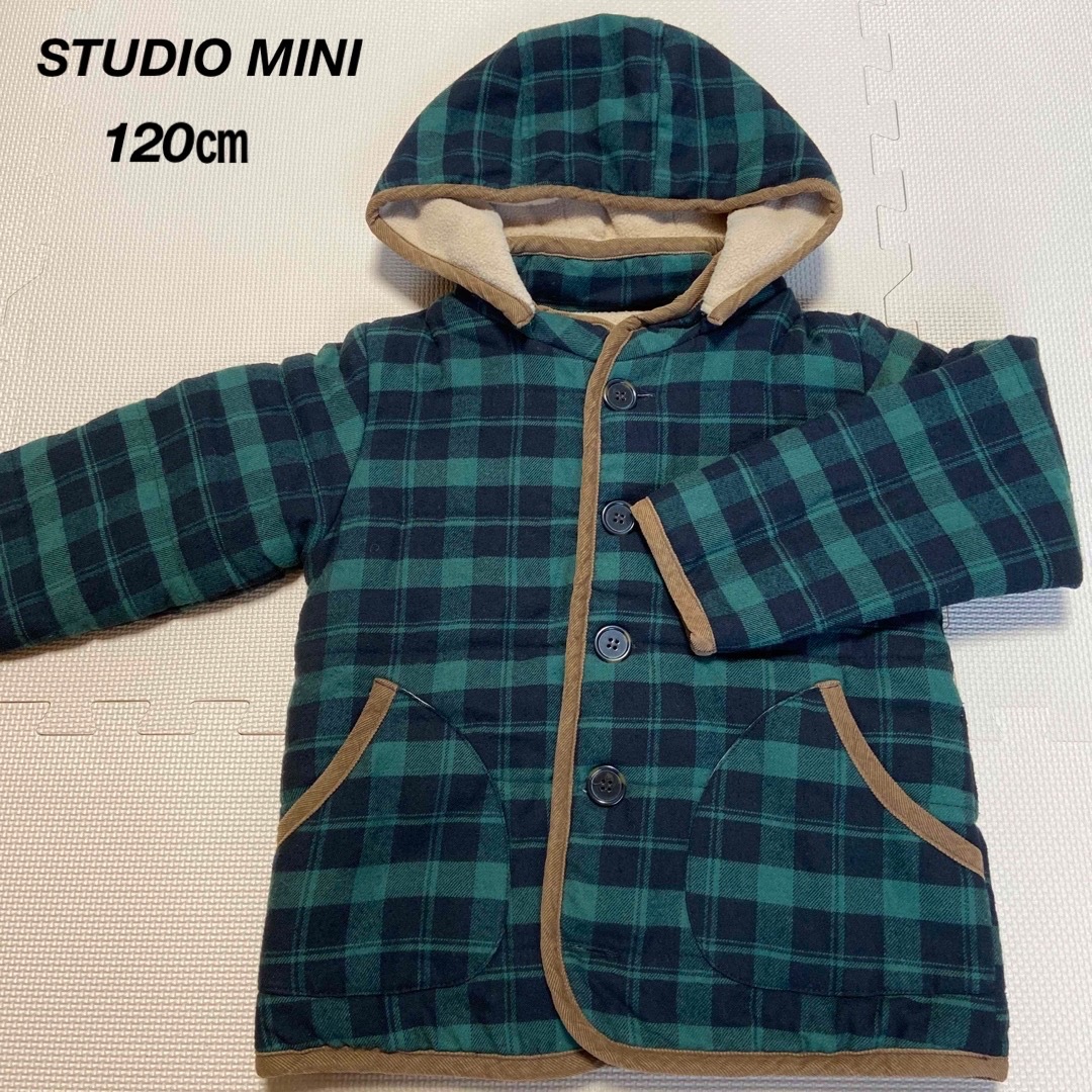 STUDIO MINI(スタジオミニ)のSTUDIO MINI スタジオミニ　アウター120㎝ チェック フリース キッズ/ベビー/マタニティのキッズ服男の子用(90cm~)(ジャケット/上着)の商品写真