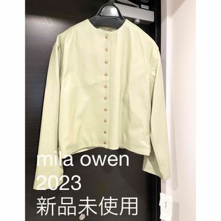 Mila Owen - ノーカラーコクーン金釦ブレザー チェック0の通販 by