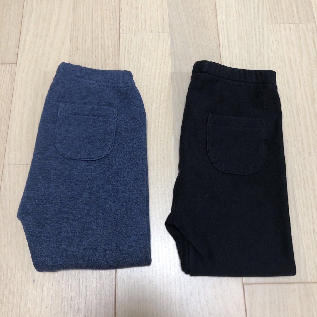 UNIQLO(ユニクロ)のユニクロ　フリースレギンス　90cm 2点セット　ネイビー　ブラック　冬用 キッズ/ベビー/マタニティのキッズ服男の子用(90cm~)(パンツ/スパッツ)の商品写真