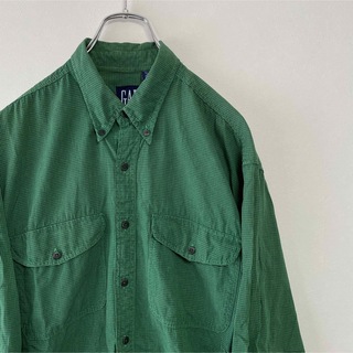 ギャップ(GAP)の90年代 old GAP BDシャツ ギンガムチェック グリーン(シャツ)