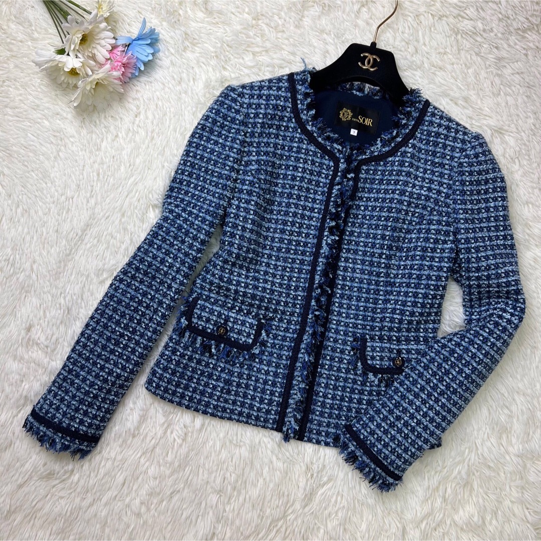 TOKYO SOIR - 極美品♡TOKYO SOIR ソワール ツイード ノーカラー