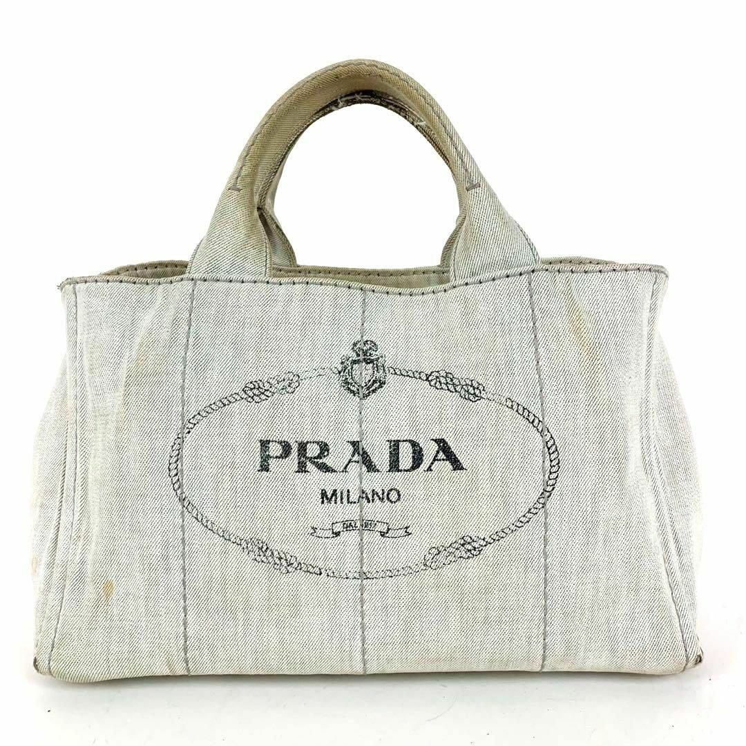 国内店購入 PRADA プラダ カナパ デニム 2WAY トートバッグ