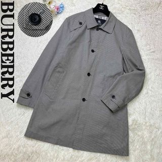 バーバリーブラックレーベル(BURBERRY BLACK LABEL)の人気♡千鳥柄♡Lサイズ♡BURBERRY ノバチェック ステンカラーコート(ステンカラーコート)