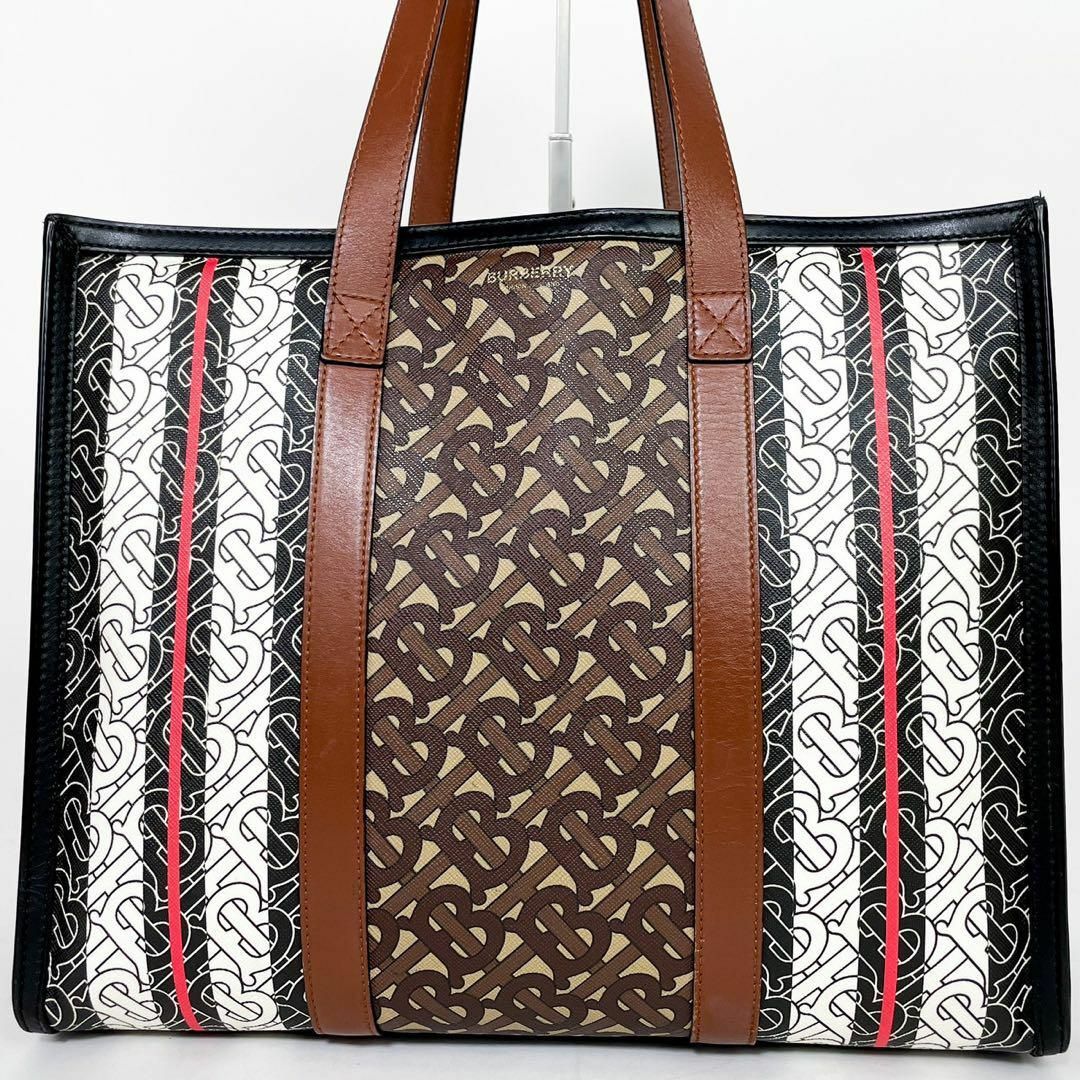 BURBERRY - 《美品》 現行 BURBERRY モノグラム レザー トートバッグ