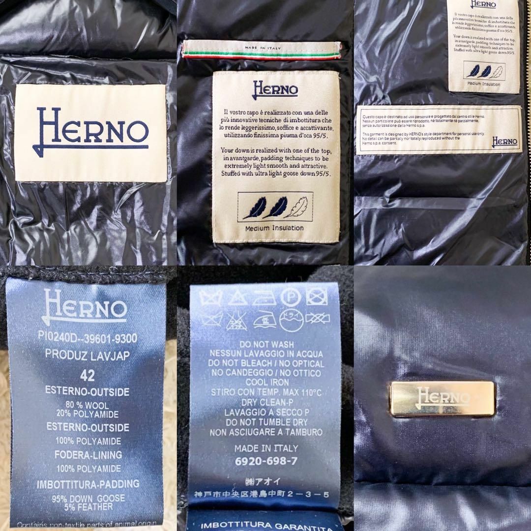 HERNO - 《極美品》現行 HERNO 異素材コンビ ダウンコート 大きい ...