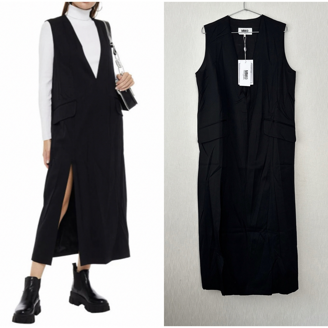 新品】MM6 MaisonMargiela シワ加工 ロングワンピース ロング 新品】MM6 MaisonMargiela シワ加工 ロングワンピース ロング