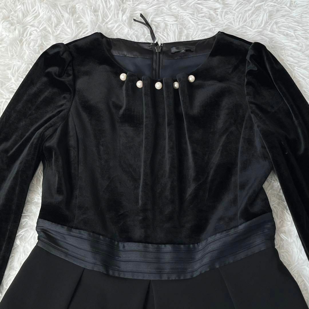 TO BE CHIC - TOBECHIC トゥービーシック ワンピース 黒 40 ベロア