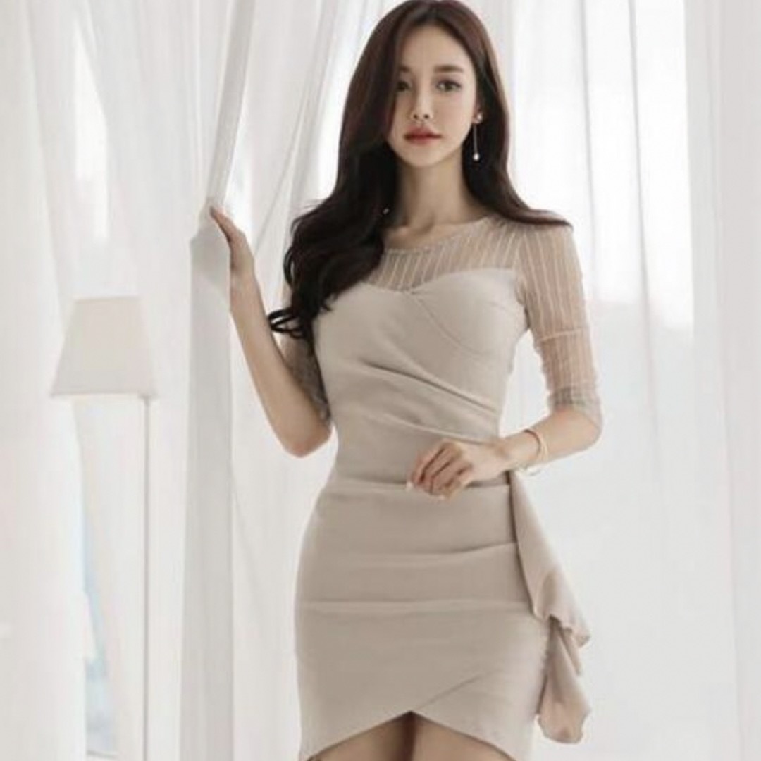 韓国ドレス　アプリコット レディースのフォーマル/ドレス(ナイトドレス)の商品写真