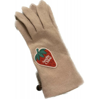 シーバイクロエ(SEE BY CHLOE)の新品♡ウール ナイロン ピンク ニット手袋 チャーム付き(手袋)