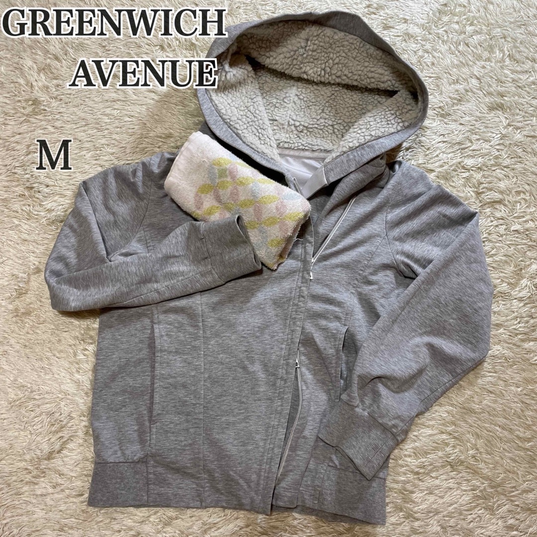 極美品 GREENWICH AVENUE 伸縮性 パーカー ジョギング グレー