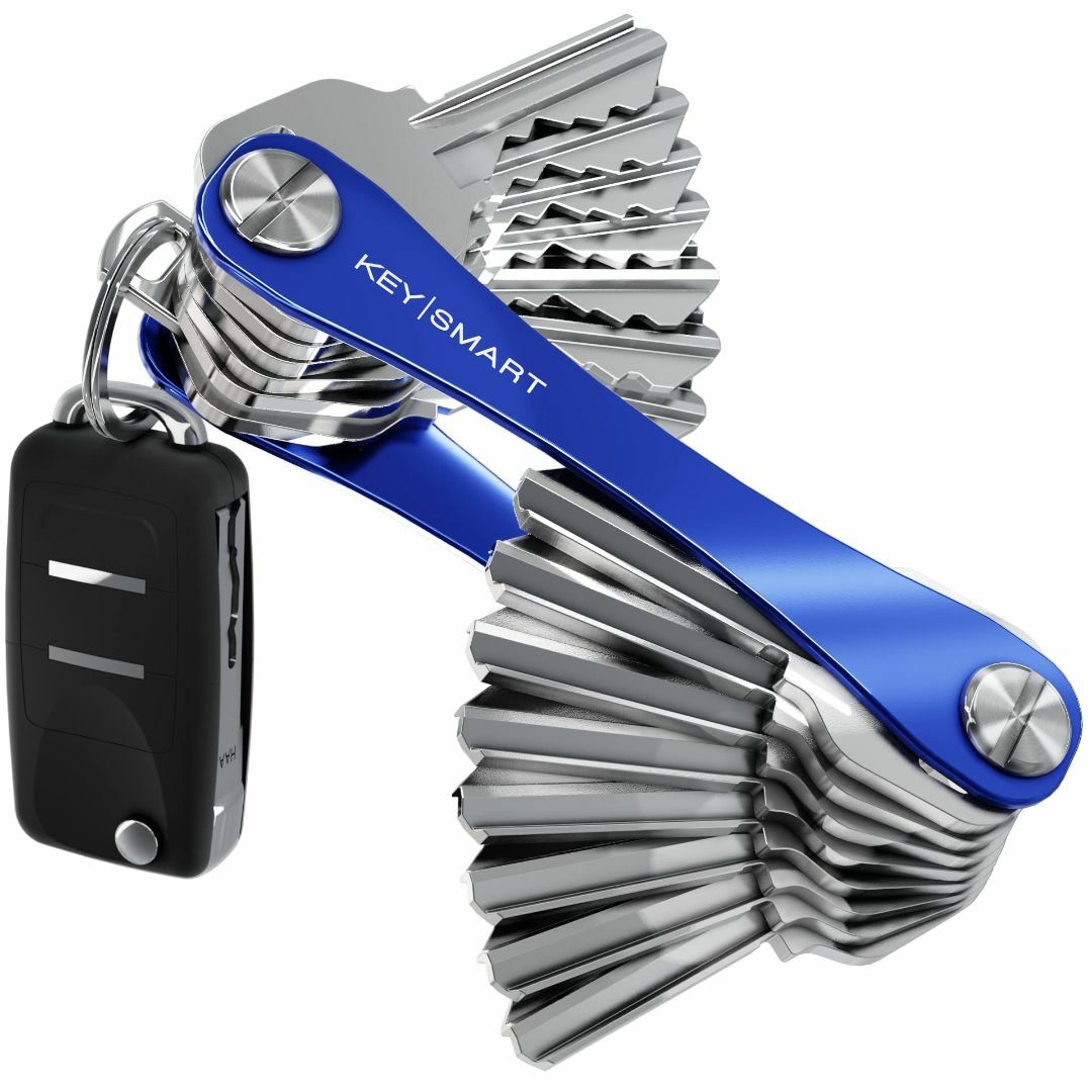 【色: ブルー】KeySmartキースマートコンパクト キー オーガナイザー、鍵