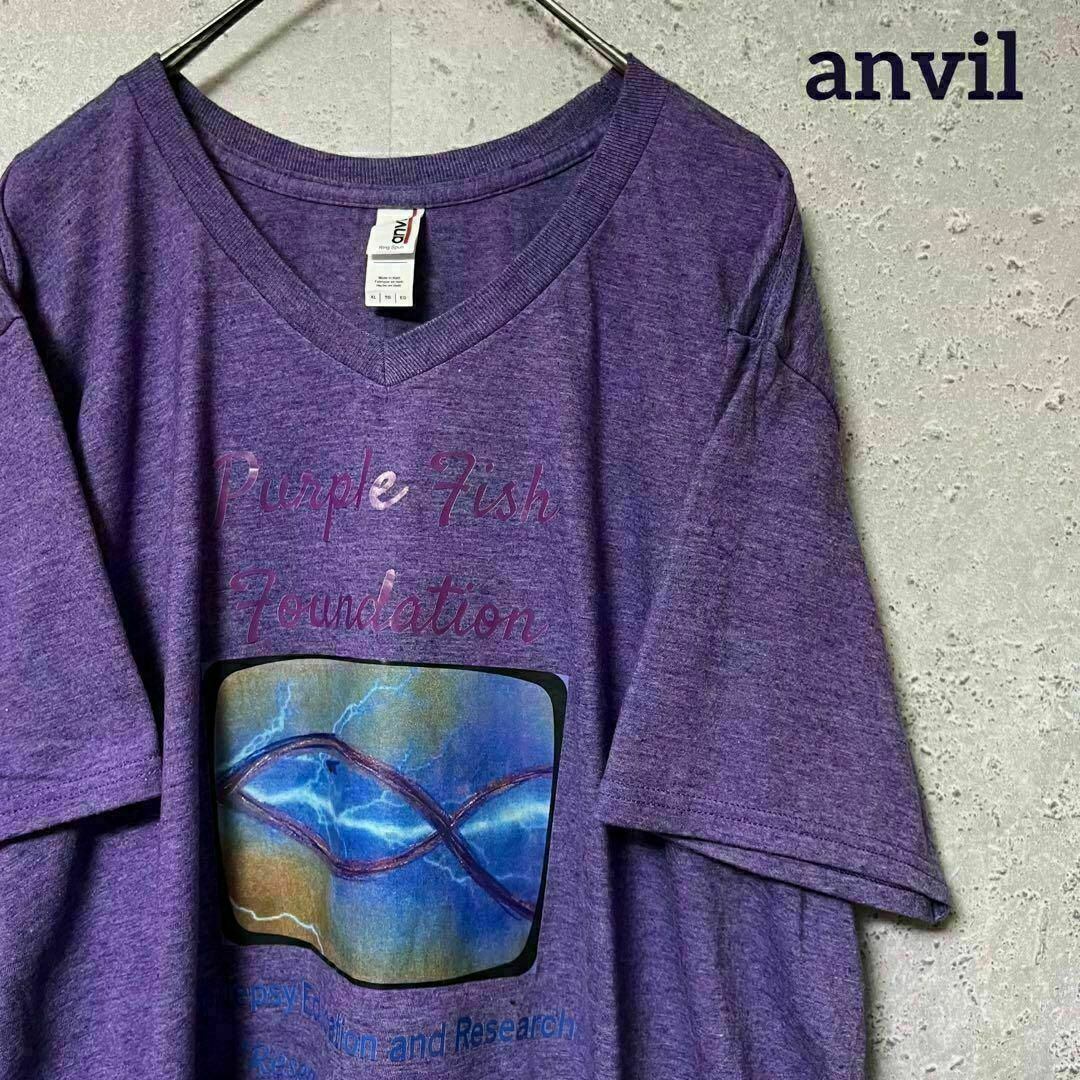 anvil アンビル Tシャツ 半袖 purple fish ゆるダボ XL