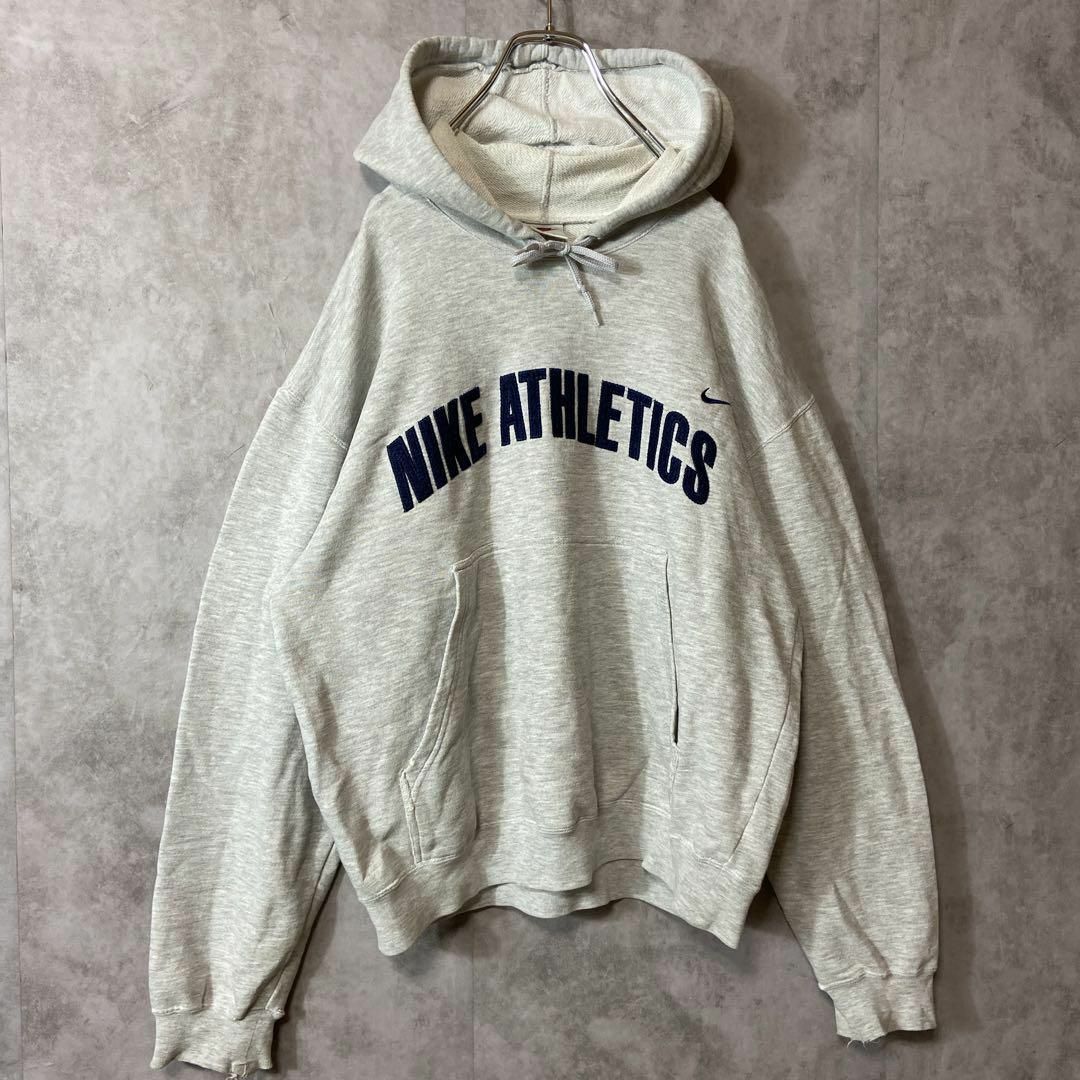 ボロパーカー、ビッグ刺繍ロゴ】NIKE古着スウェット常田 アスレチック90s-