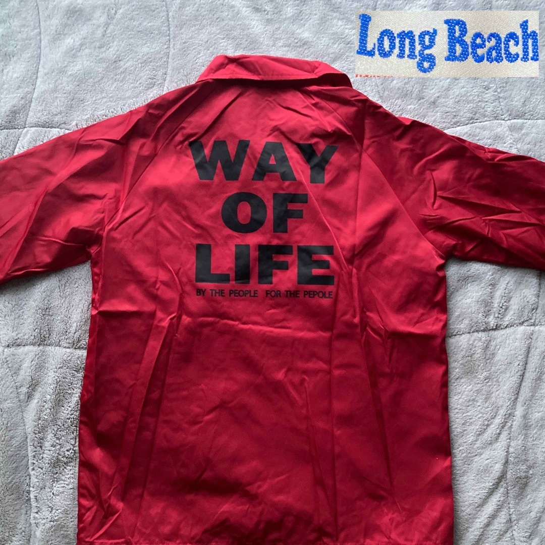 新品　long beach コーチジャケット　赤　サーフ　way of life